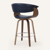 Syrah Bar Stool in Blue Rebo Leather, Counter Height