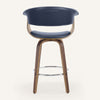 Syrah Bar Stool in Blue Rebo Leather, Counter Height