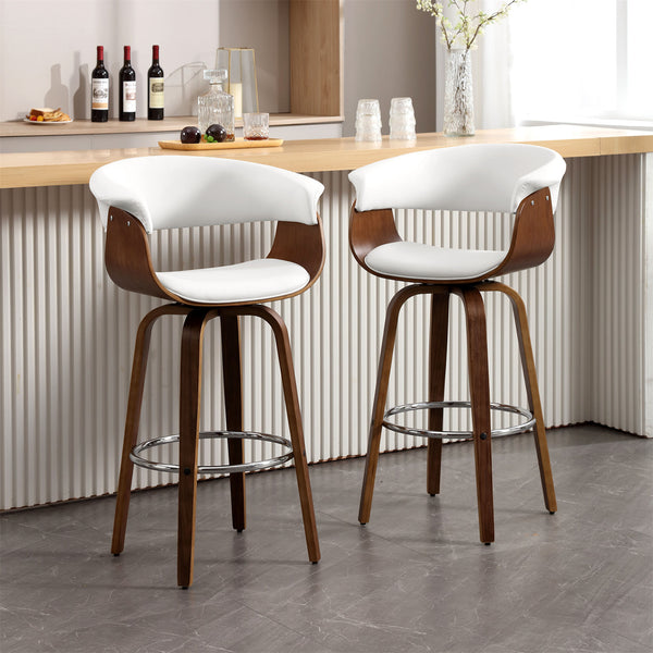 Syrah Bar Stool in Cream Hron Leather, Bar Height