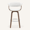Syrah Bar Stool in Cream Hron Leather, Bar Height