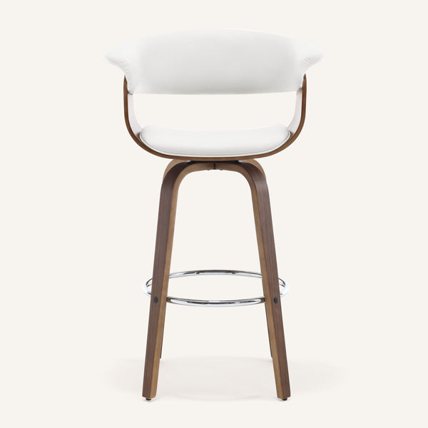 Syrah Bar Stool in Cream Hron Leather, Bar Height