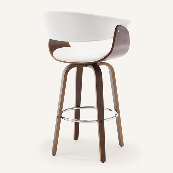 Syrah Bar Stool in Cream Hron Leather, Bar Height
