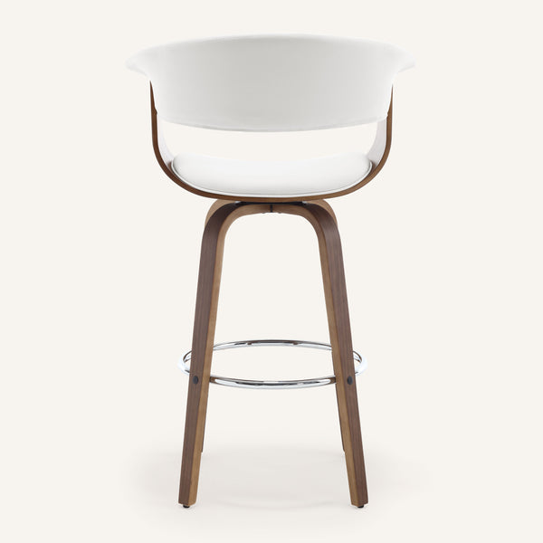 Syrah Bar Stool in Cream Hron Leather, Bar Height