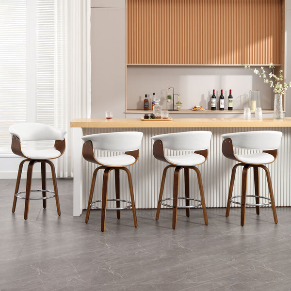 Syrah Bar Stool in Cream Hron Leather, Counter Height