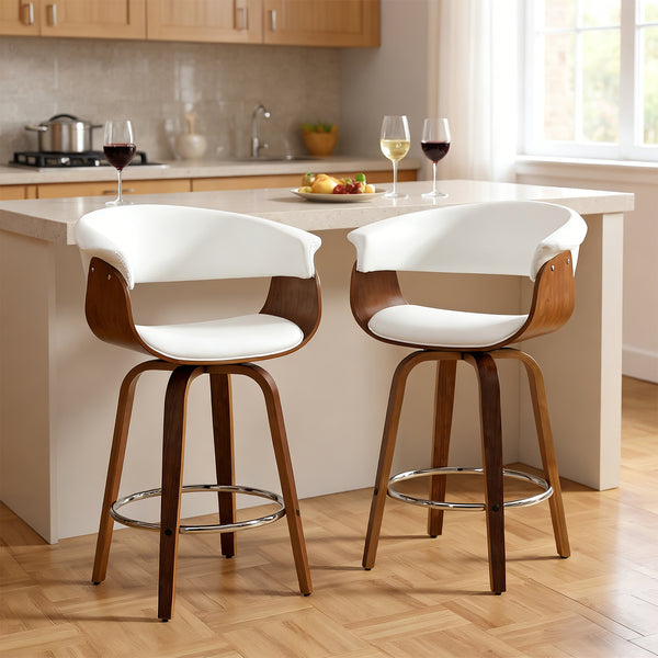 Syrah Bar Stool in Cream Hron Leather, Counter Height