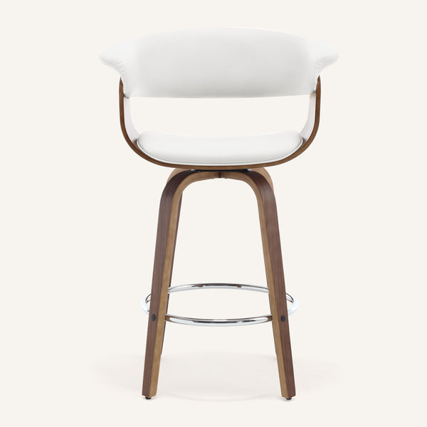 Syrah Bar Stool in Cream Hron Leather, Counter Height