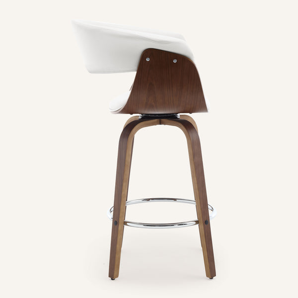 Syrah Bar Stool in Cream Hron Leather, Counter Height