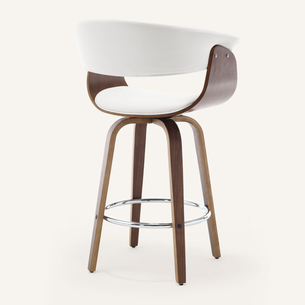 Syrah Bar Stool in Cream Hron Leather, Counter Height