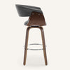 Syrah Bar Stool in Gray Hron Leather, Bar Height