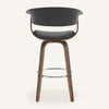 Syrah Bar Stool in Gray Hron Leather, Bar Height