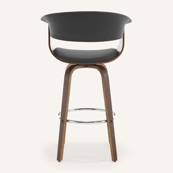 Syrah Bar Stool in Gray Hron Leather, Bar Height