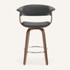 Syrah Bar Stool in Gray Hron Leather, Counter Height