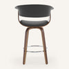 Syrah Bar Stool in Gray Hron Leather, Counter Height