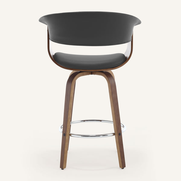 Syrah Bar Stool in Gray Hron Leather, Counter Height