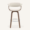 Syrah Bar Stool in Ivory Hron Leather, Bar Height