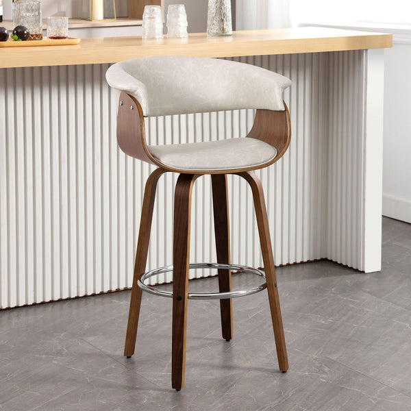 Syrah Bar Stool in Moonlight Sarma Leather, Bar Height