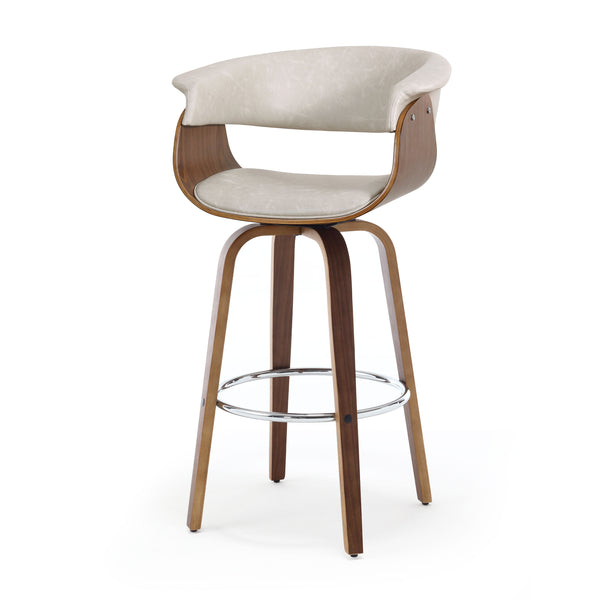 Syrah Bar Stool in Moonlight Sarma Leather, Bar Height