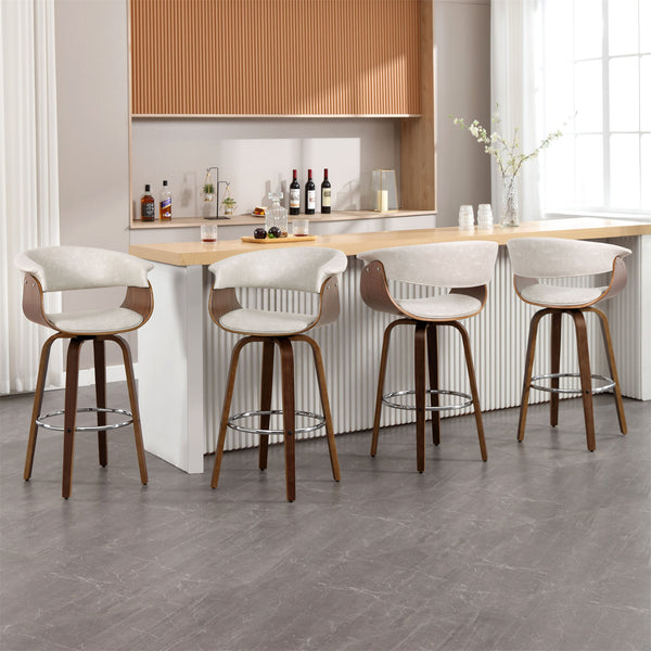 Syrah Bar Stool in Moonlight Sarma Leather, Bar Height