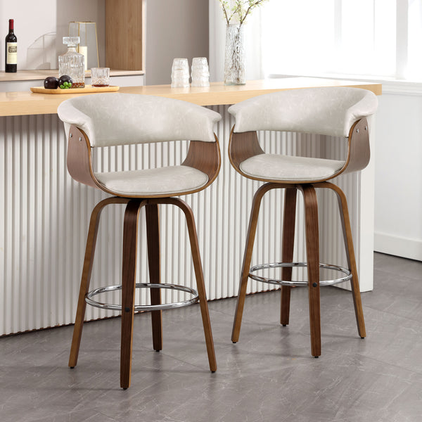 Syrah Bar Stool in Moonlight Sarma Leather, Bar Height