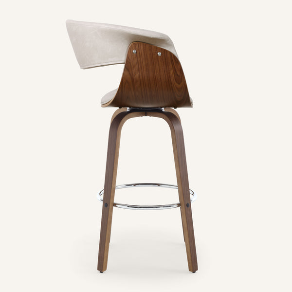 Syrah Bar Stool in Moonlight Sarma Leather, Bar Height