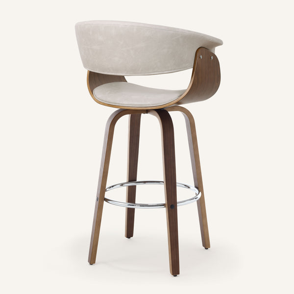 Syrah Bar Stool in Moonlight Sarma Leather, Bar Height