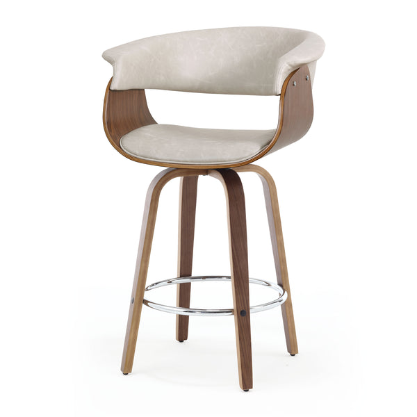 Syrah Bar Stool in Moonlight Sarma Leather, Counter Height