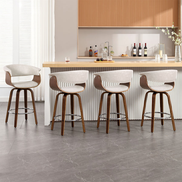 Syrah Bar Stool in Moonlight Sarma Leather, Counter Height