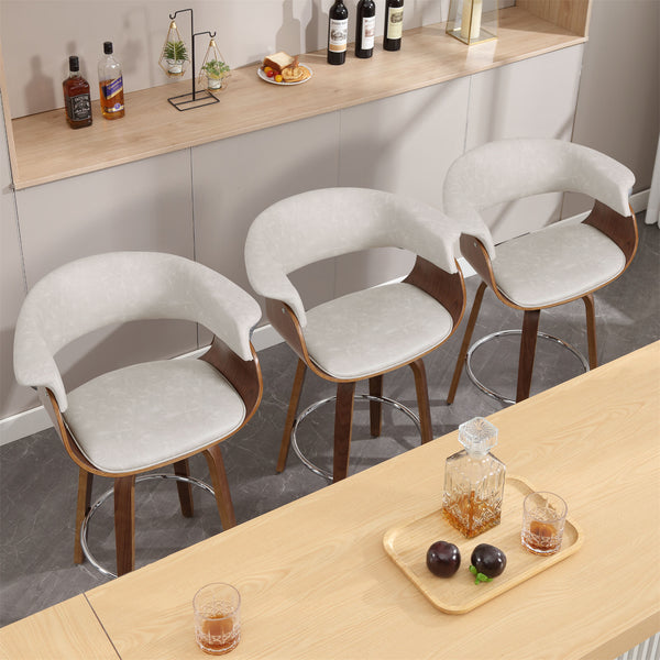 Syrah Bar Stool in Moonlight Sarma Leather, Counter Height