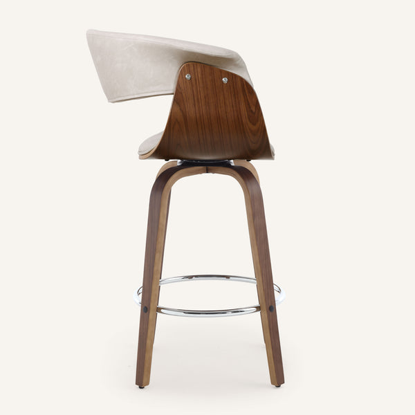 Syrah Bar Stool in Moonlight Sarma Leather, Counter Height