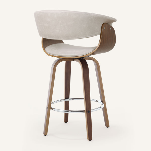 Syrah Bar Stool in Moonlight Sarma Leather, Counter Height