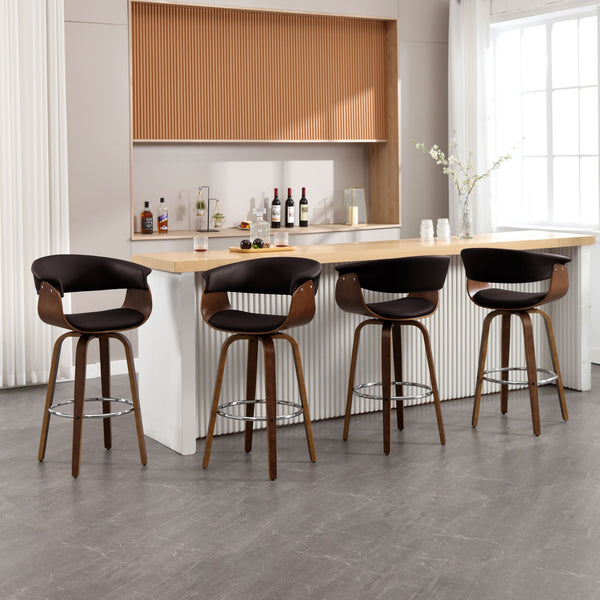 Syrah Bar Stool in Umber Hron Leather, Bar Height