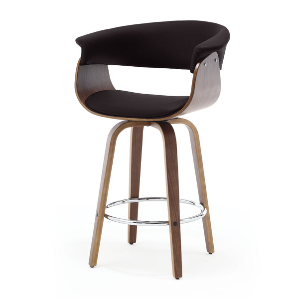 Syrah Bar Stool in Umber Hron Leather, Counter Height