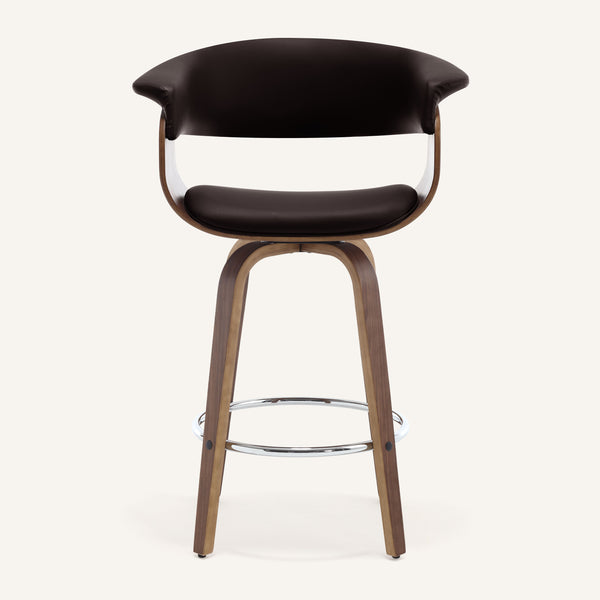 Syrah Bar Stool in Umber Hron Leather, Counter Height