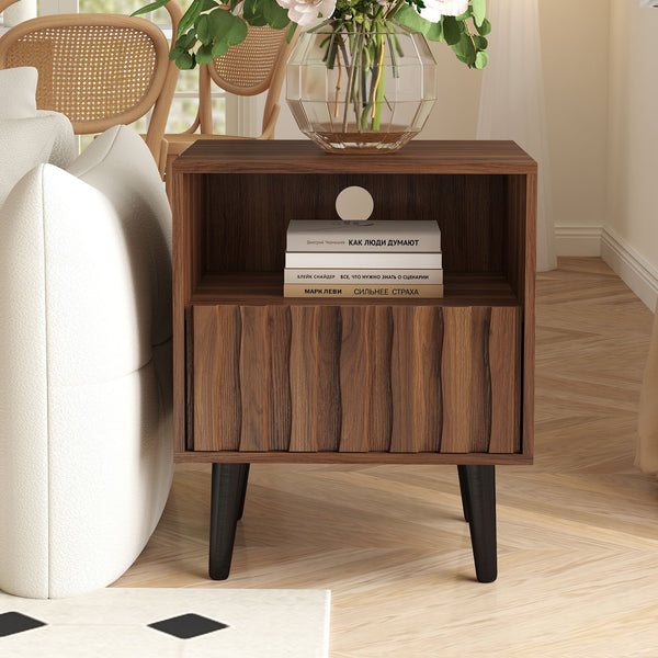 Takura Side Table in Brown Finish with Wood Grain