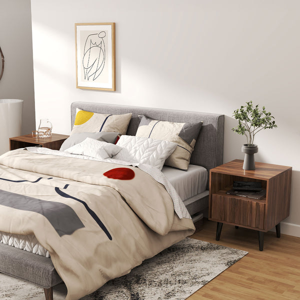 Takura Side Table in Brown Finish with Wood Grain