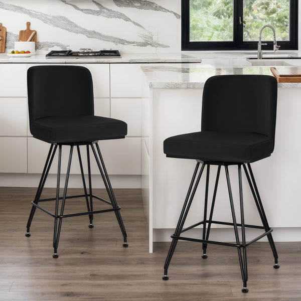Tannat bar stool, Black Azal Velvet