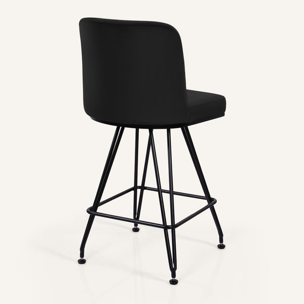 Tannat bar stool, Black Azal Velvet