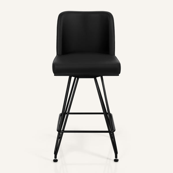 Tannat bar stool, Black Ribol Leather