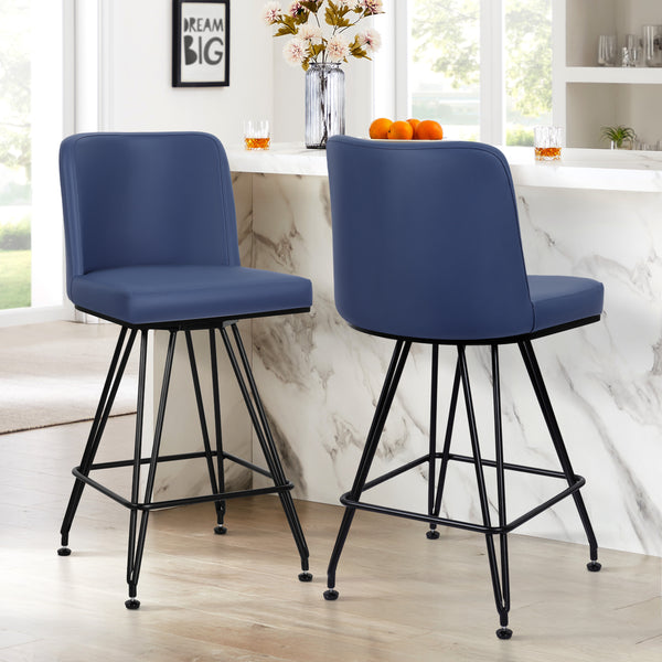 Tannat bar stool, Blue Jaen Leather