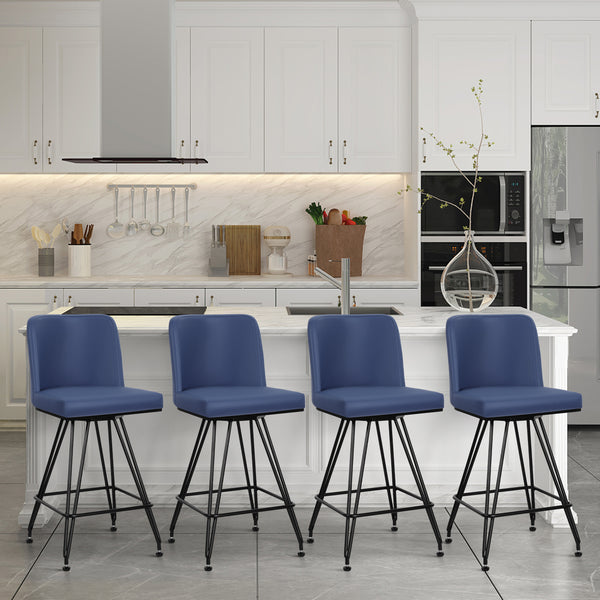 Tannat bar stool, Blue Jaen Leather