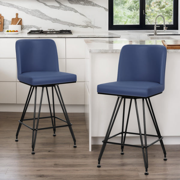 Tannat bar stool, Blue Jaen Leather