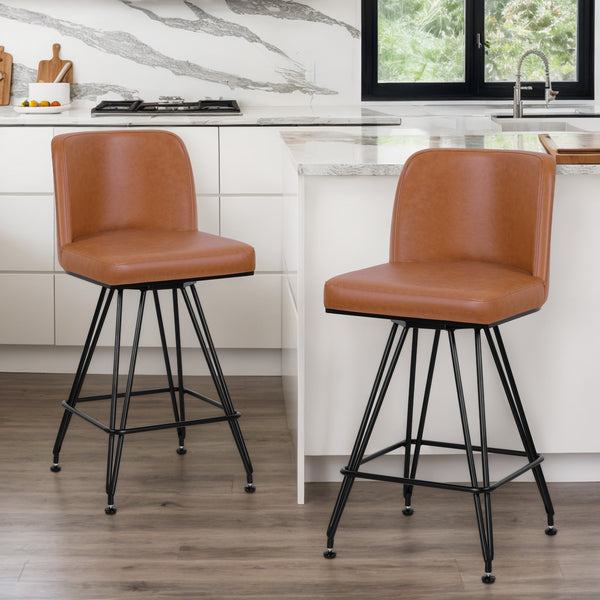 Tannat bar stool, Brown Hans Leather
