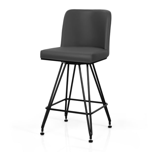 Tannat bar stool, Gray Aledo Leather