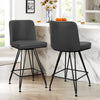 Tannat bar stool, Gray Aledo Leather