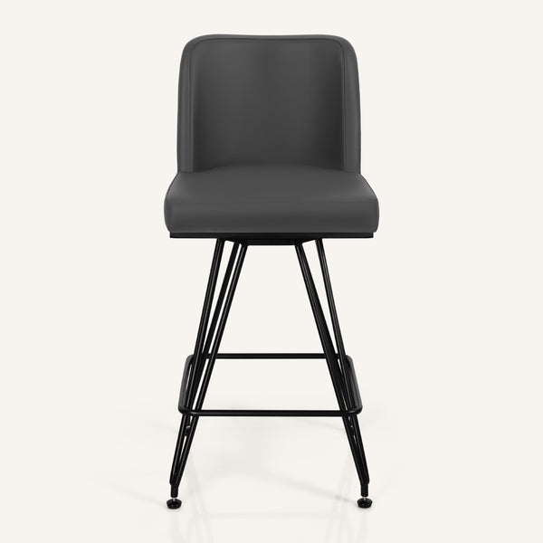 Tannat bar stool, Gray Aledo Leather
