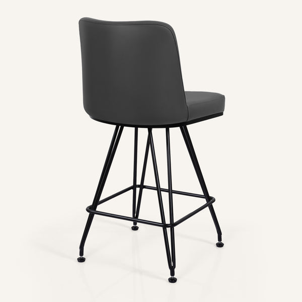 Tannat bar stool, Gray Aledo Leather