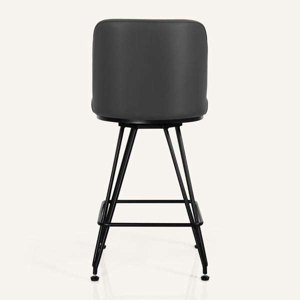 Tannat bar stool, Gray Aledo Leather