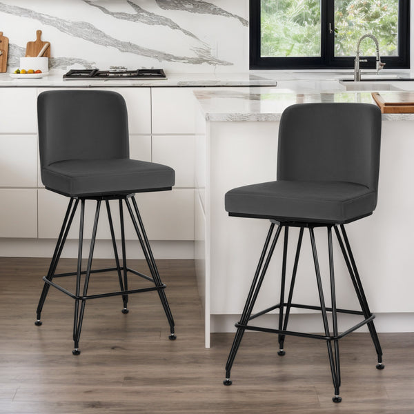 Tannat bar stool, Gray Azal Velvet