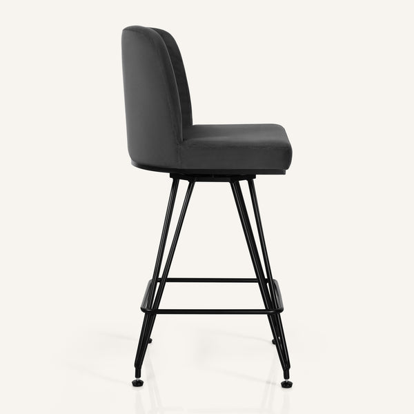 Tannat bar stool, Gray Azal Velvet