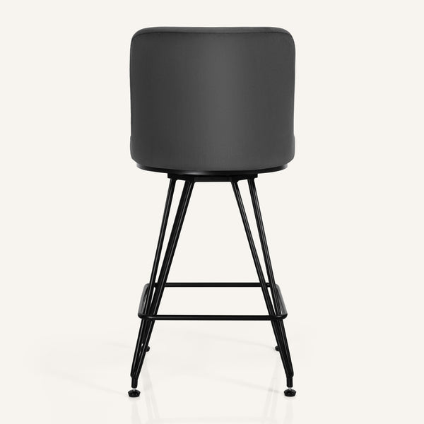 Tannat bar stool, Gray Azal Velvet